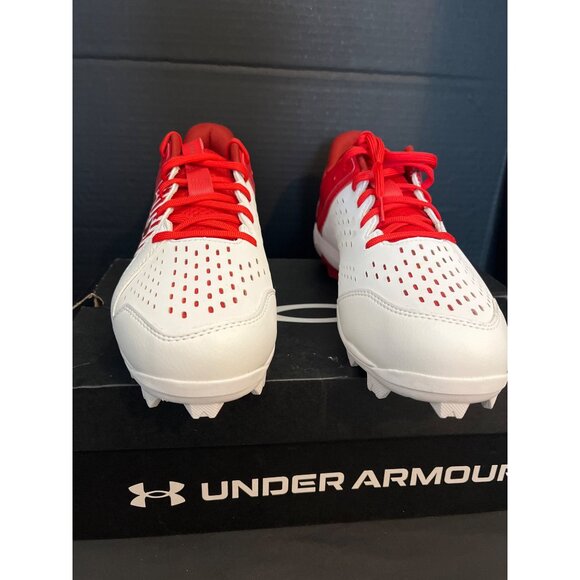 Under Amour Lead Off Low RM Baseball Cleats Red SZ 12 NEW In BOX - Picture 2 of 8